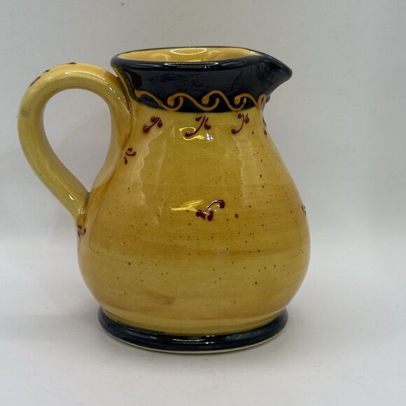 Hand Painted Ceramic Creamer Lady Dancing Raised Painted Accents 4 1/4” Tall - Picture 3 of 8